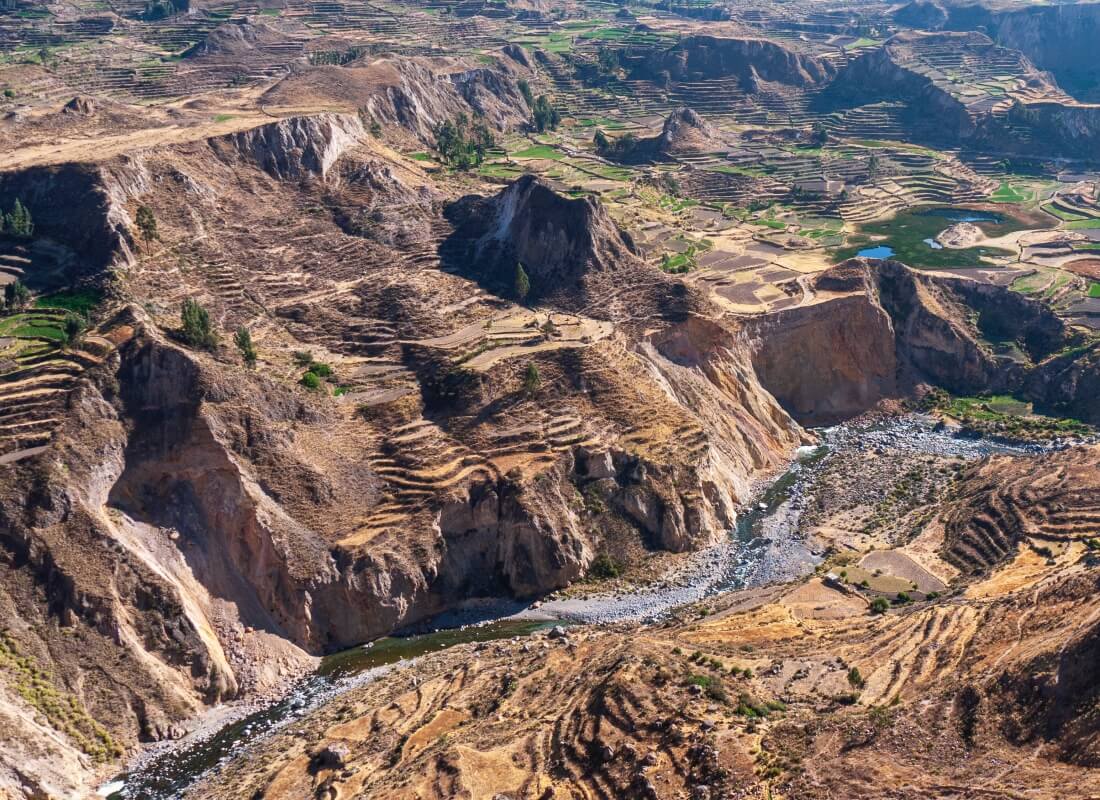 A river runs through the Colca Valley