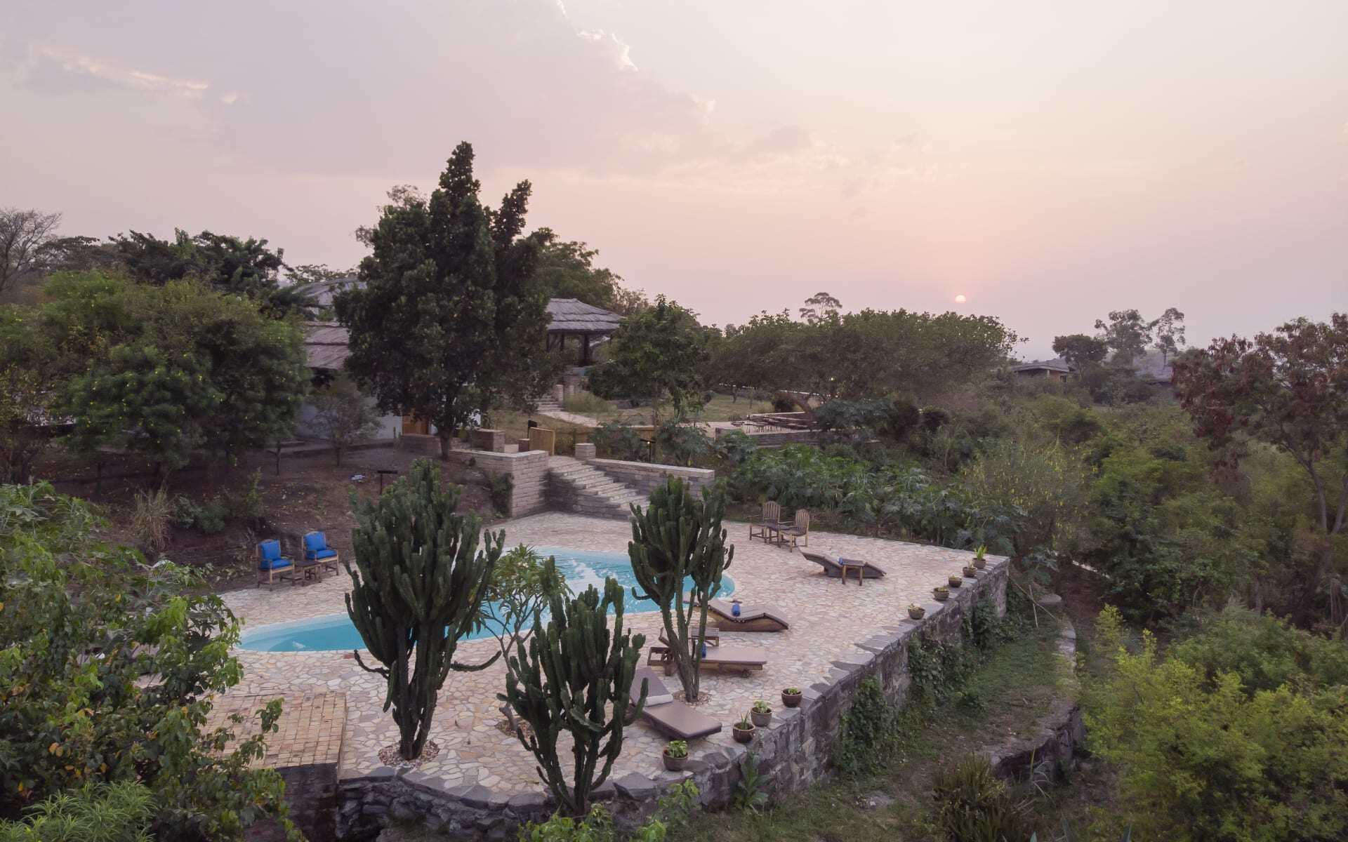 See the infinity pool at Kyambura Gorge Lodge on your Uganda holiday.