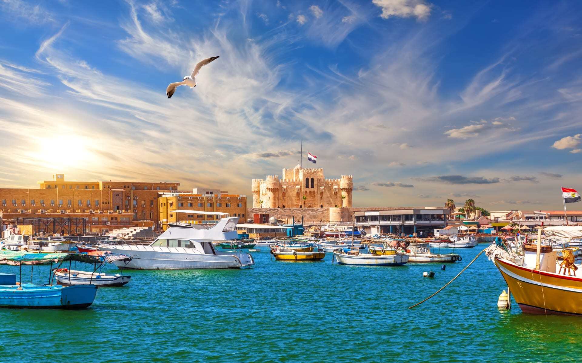 On your Alexandria tour, see its fort and beautiful port.