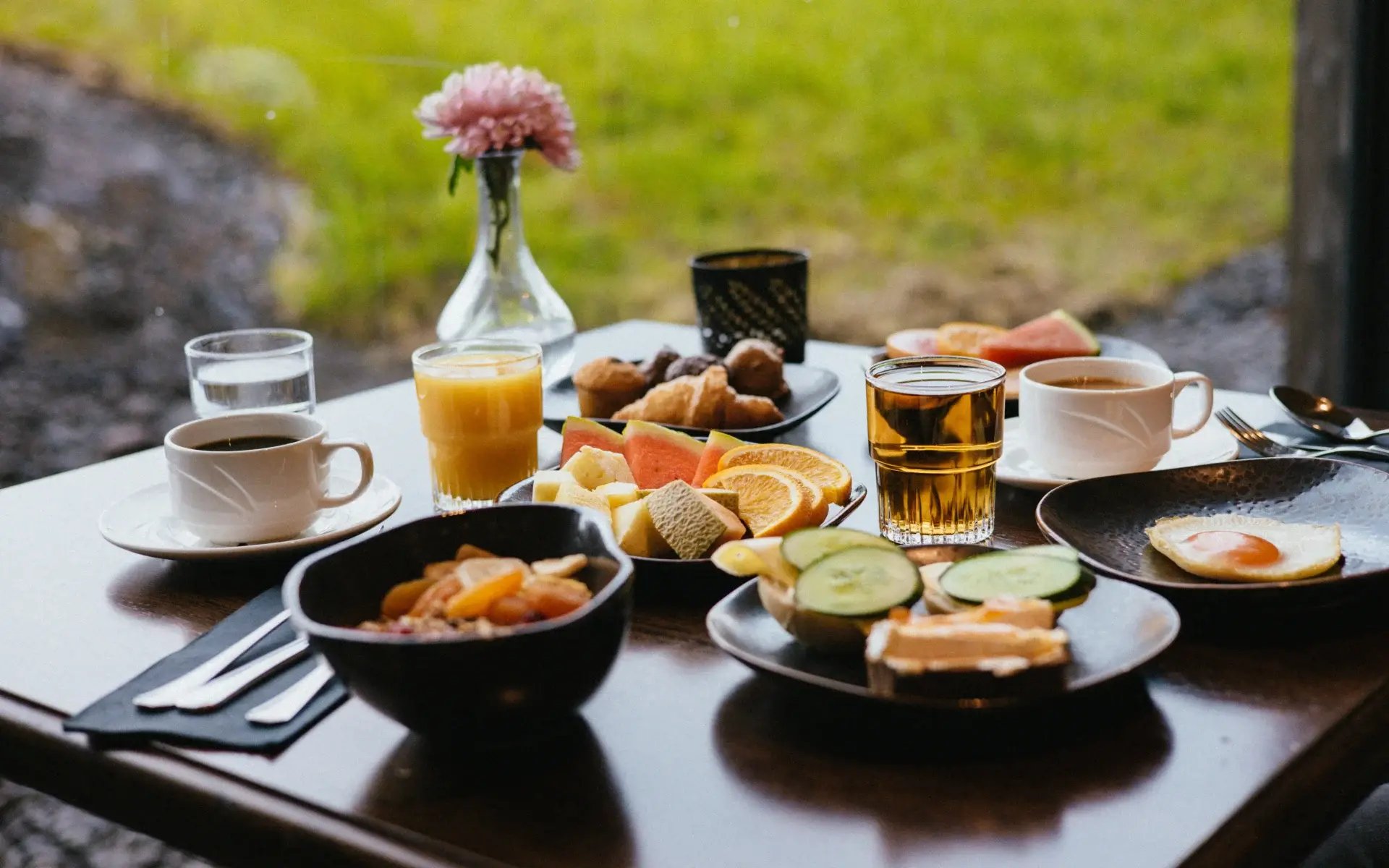 Hotel Geysir in Iceland serves a nourishing, colourful breakfast.