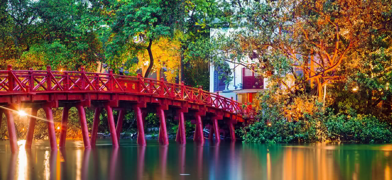 Huc Bridge in Hanoi, Vietnam