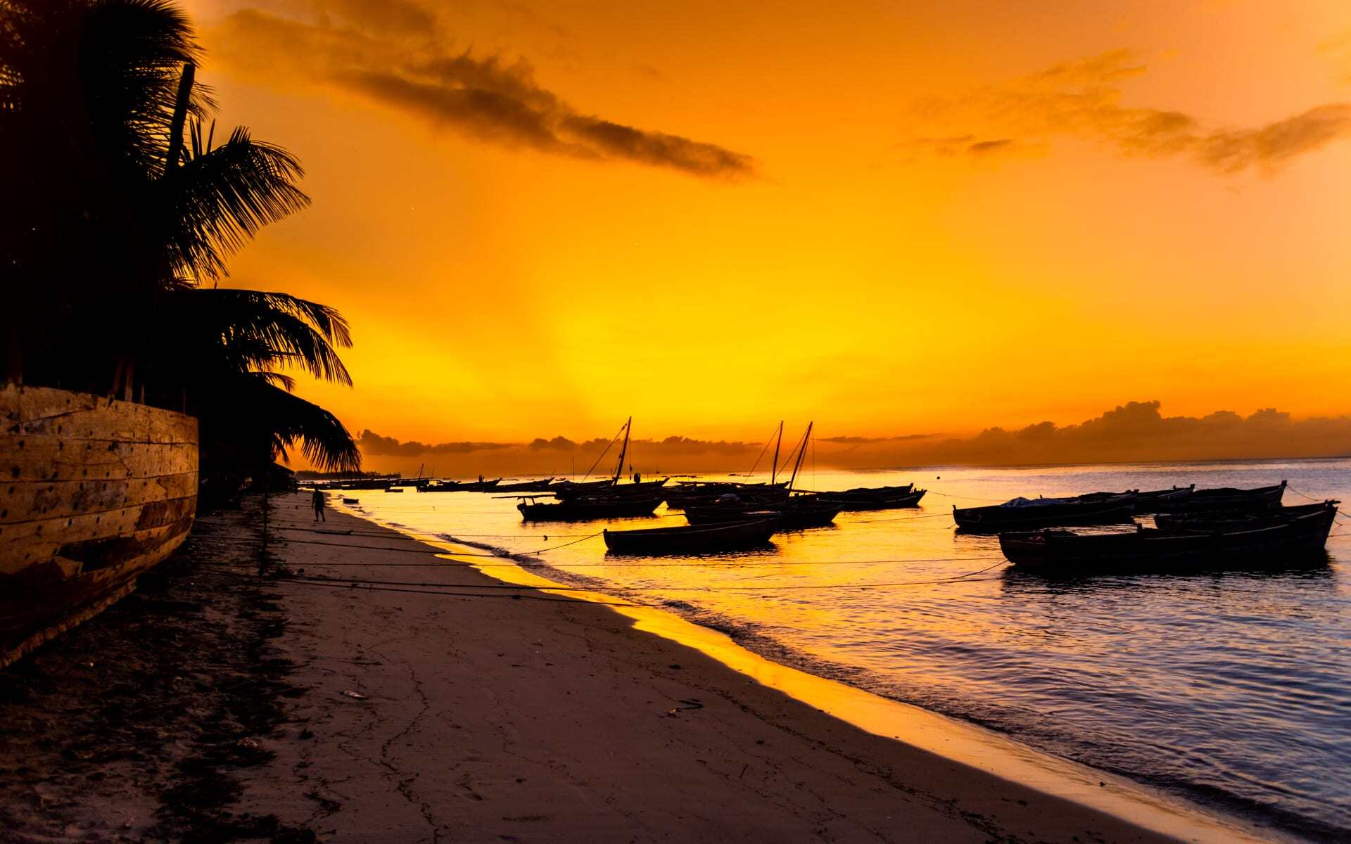Mafia Island at sunset.