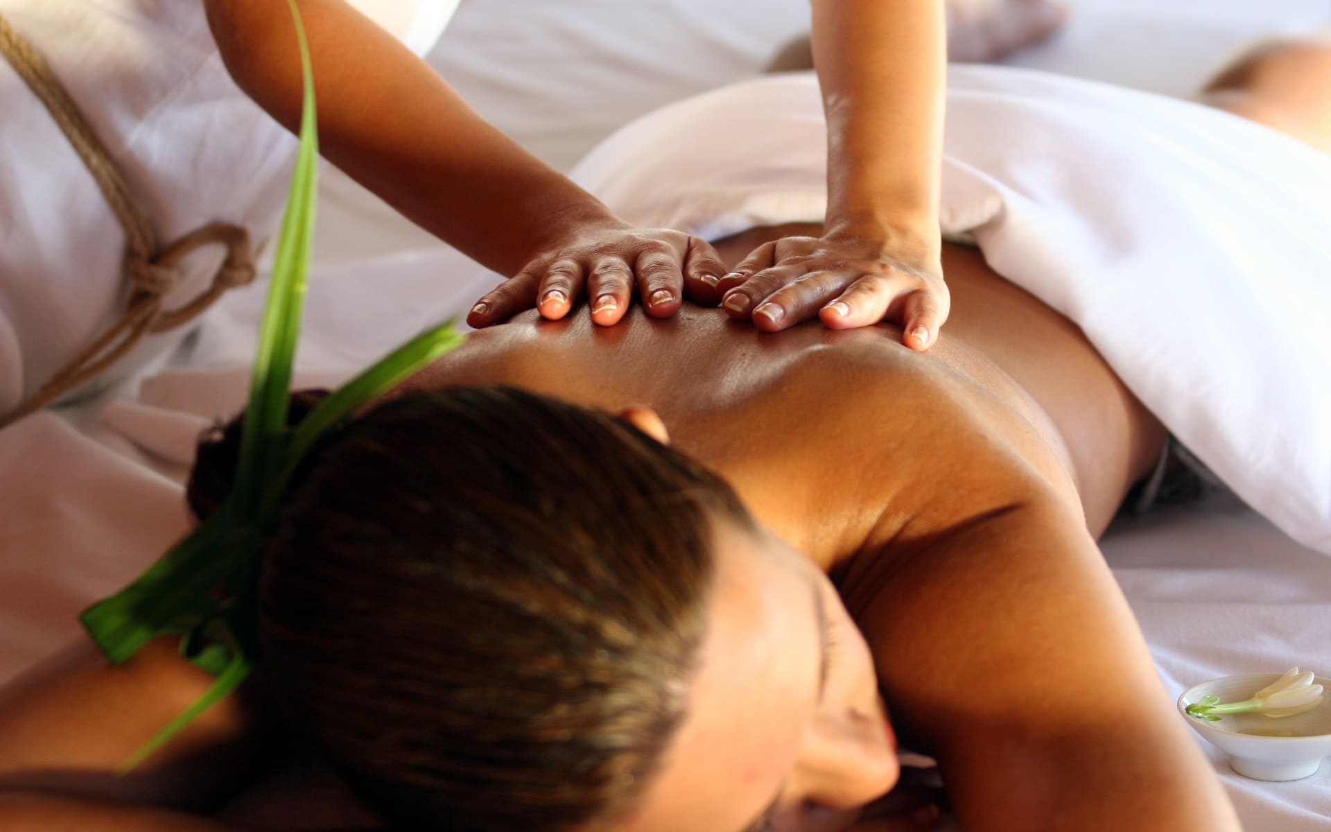 Lady having a relaxing massage