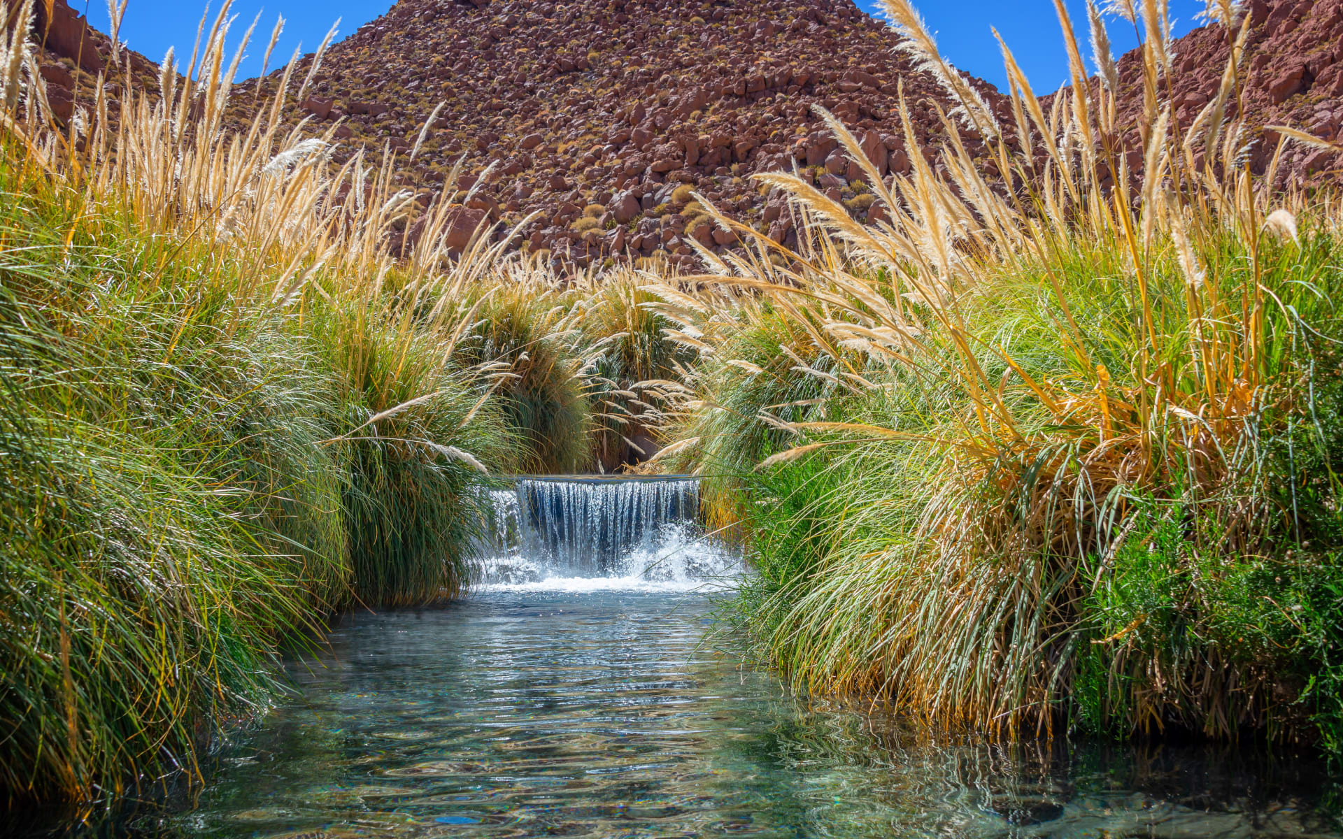 Puritama hot springs near San Pedro d' Atacama, Chile