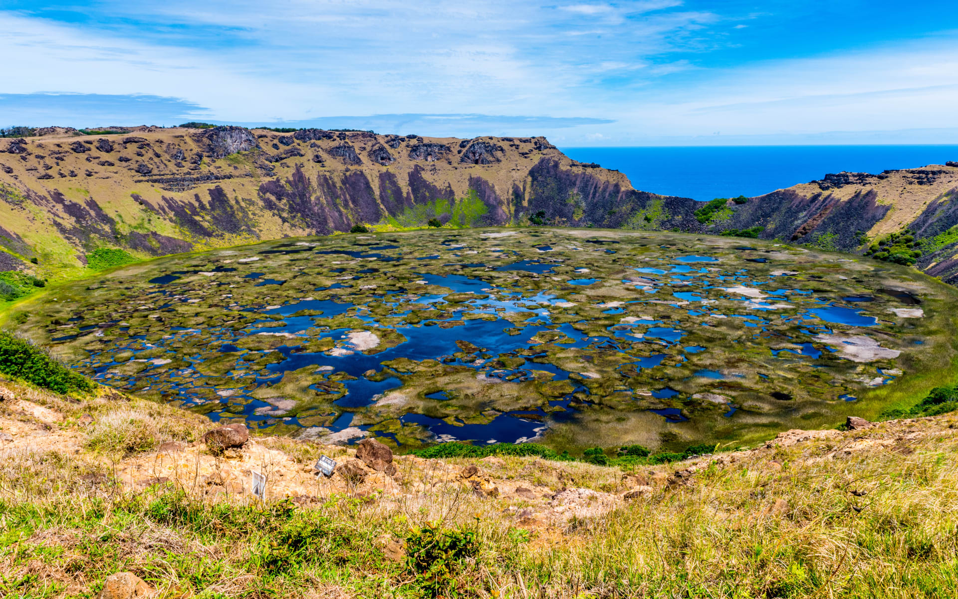 Rano Kau volcano in Easter island.