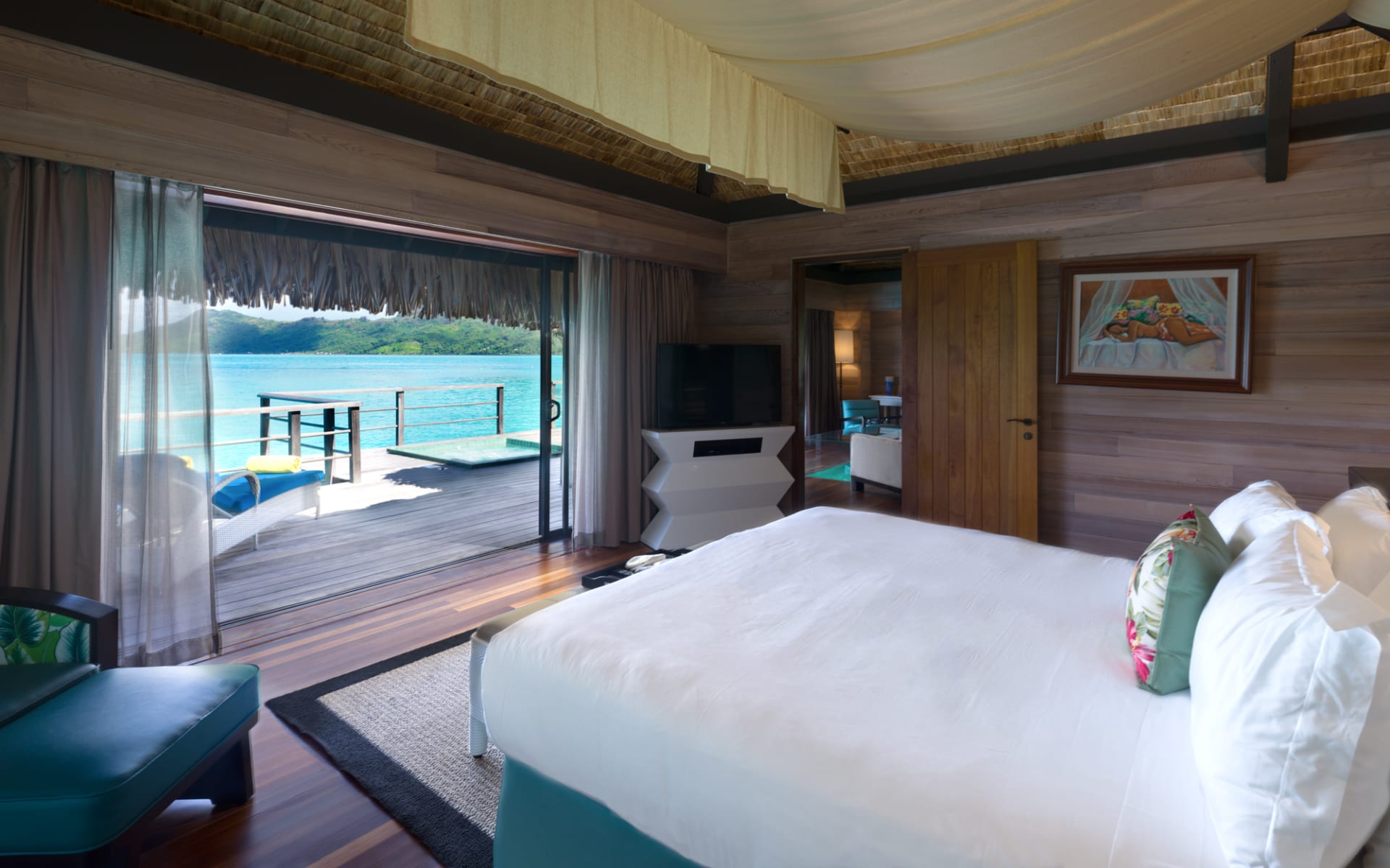 Bedroom of overwater villa