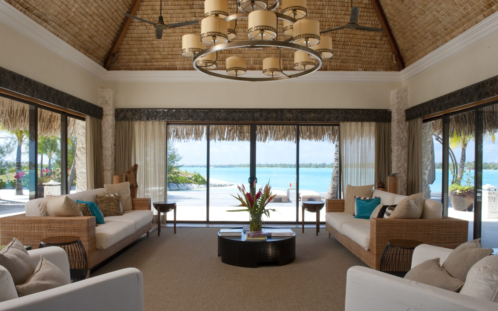 Ocean view of royal villa living area