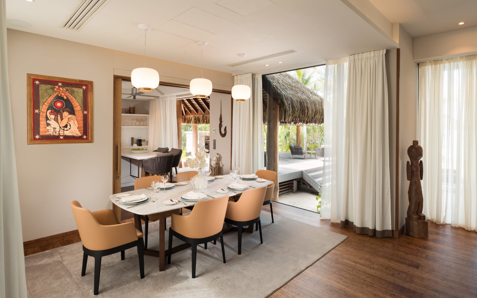 Dining area in the brando villa
