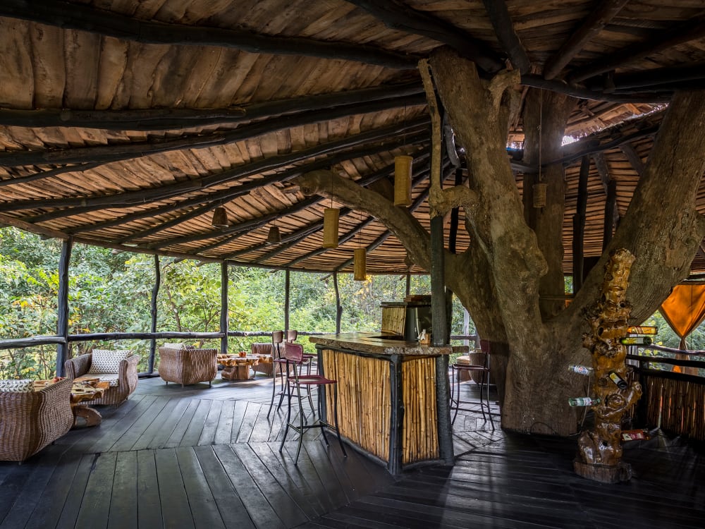 A Bar and low armchairs 