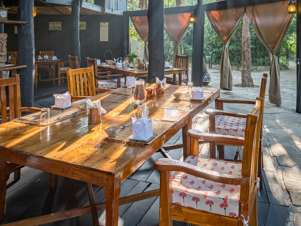 Breakfast in the communal dining area