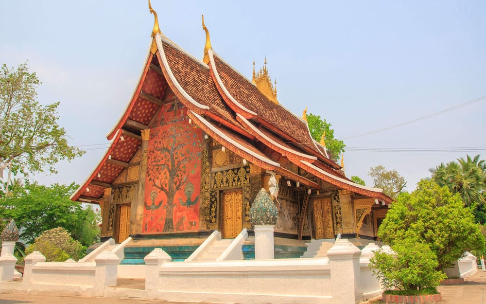 Chaing-Tong Temple in Laung Prabang has intricate exteriors.