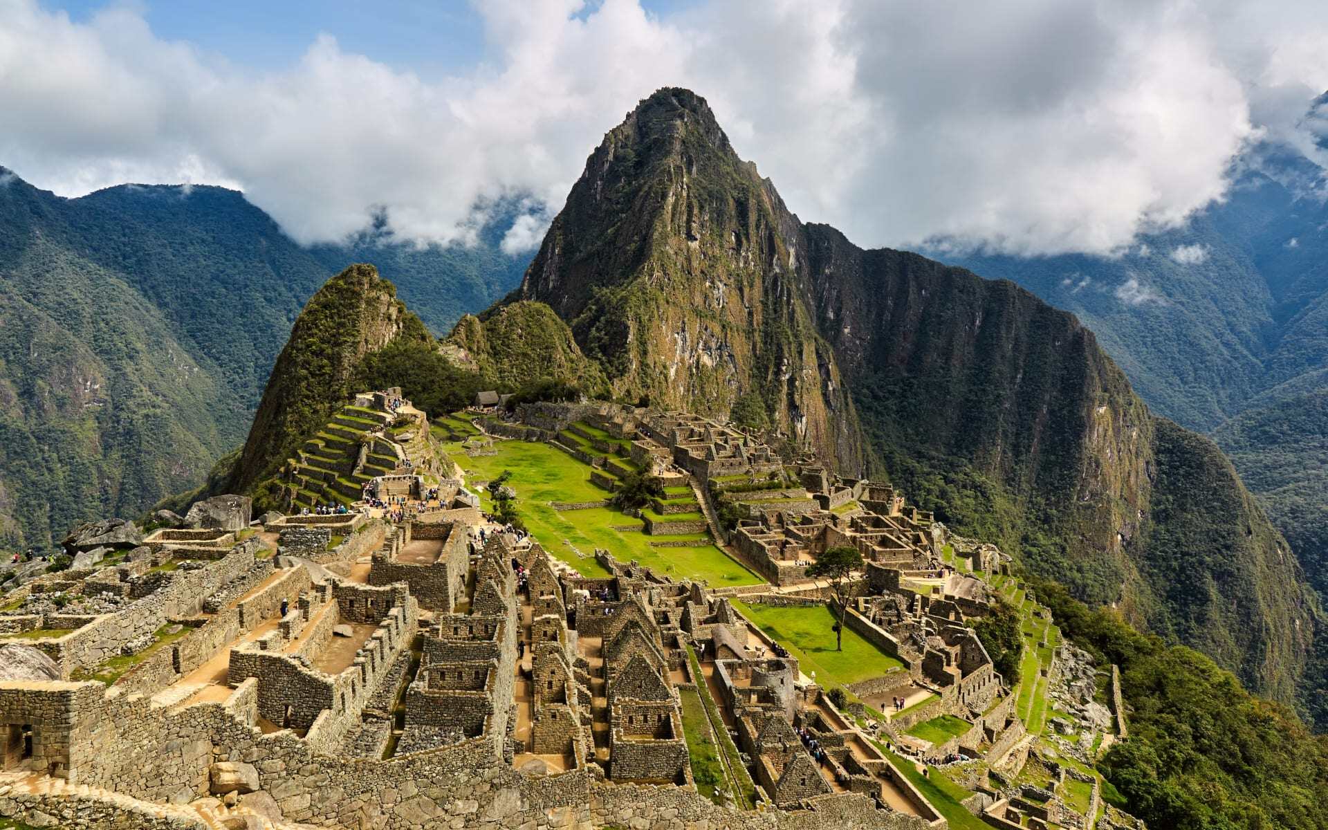 Machu Picchu in Peru has incredible ruins on a mountain top.