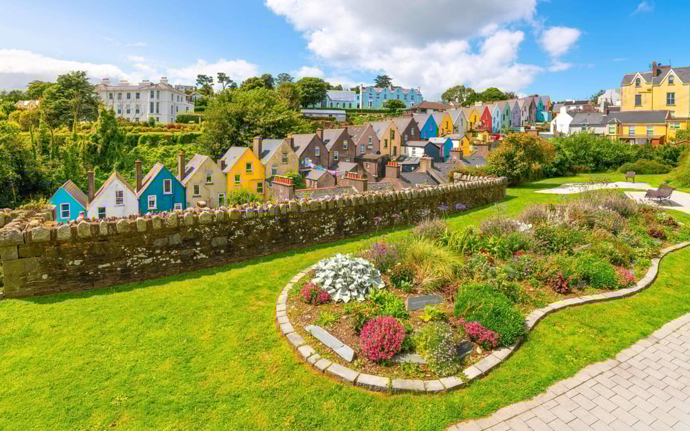 The Deck of Cards houses in Cobh, County Cork, have brightly coloured exteriors.