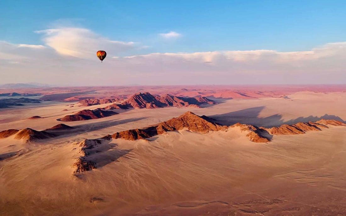 Go on a flying safari in Namibia and see the desert.