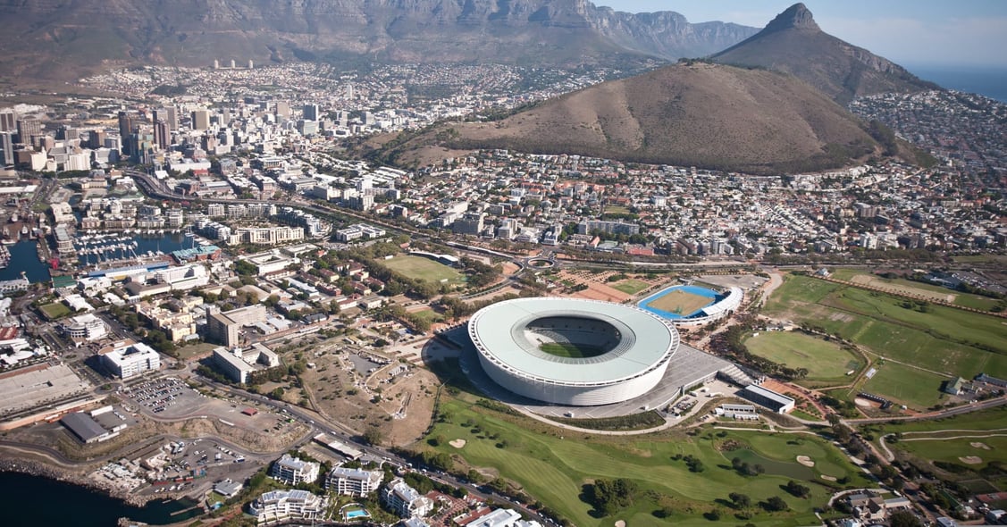 South africa aerial view of Cape Town 